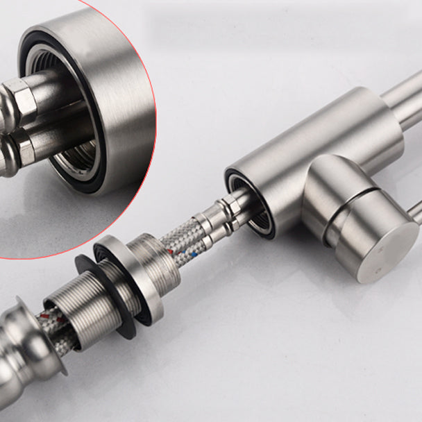 Modern Standard Kitchen Faucet 1-Handle Bar Faucet with Accessories Clearhalo 'Home Improvement' 'home_improvement' 'home_improvement_kitchen_faucets' 'Kitchen Faucets' 'Kitchen Remodel & Kitchen Fixtures' 'Kitchen Sinks & Faucet Components' 'kitchen_faucets' 6585249