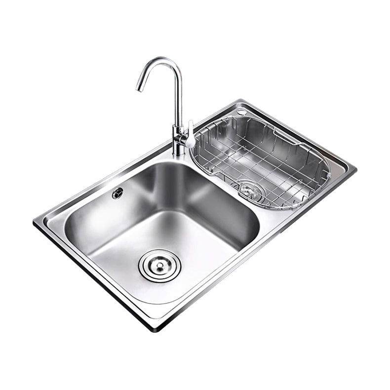 Rectangle 2 Holes Kitchen Sink Stainless Steel Double Basin Sink Clearhalo 'Home Improvement' 'home_improvement' 'home_improvement_kitchen_sinks' 'Kitchen Remodel & Kitchen Fixtures' 'Kitchen Sinks & Faucet Components' 'Kitchen Sinks' 'kitchen_sinks' 6585337