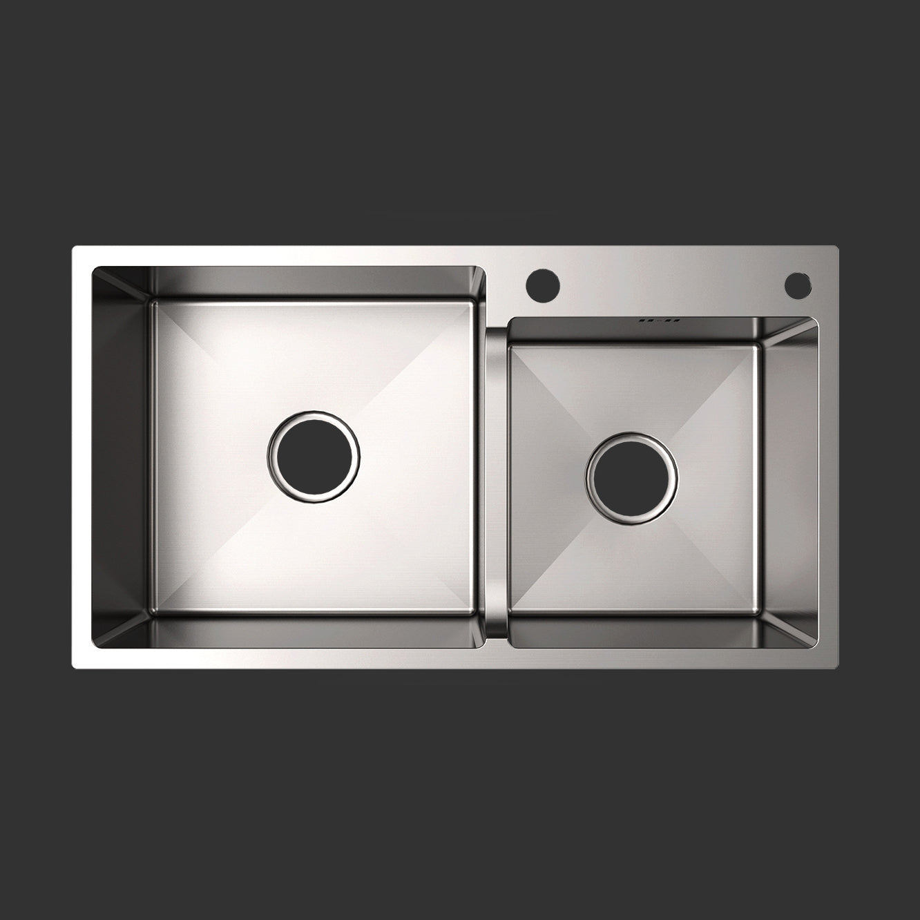 Stainless Steel 2 Holes Sink Contemporary Kitchen Sink with Basket Strainer Clearhalo 'Home Improvement' 'home_improvement' 'home_improvement_kitchen_sinks' 'Kitchen Remodel & Kitchen Fixtures' 'Kitchen Sinks & Faucet Components' 'Kitchen Sinks' 'kitchen_sinks' 6585366