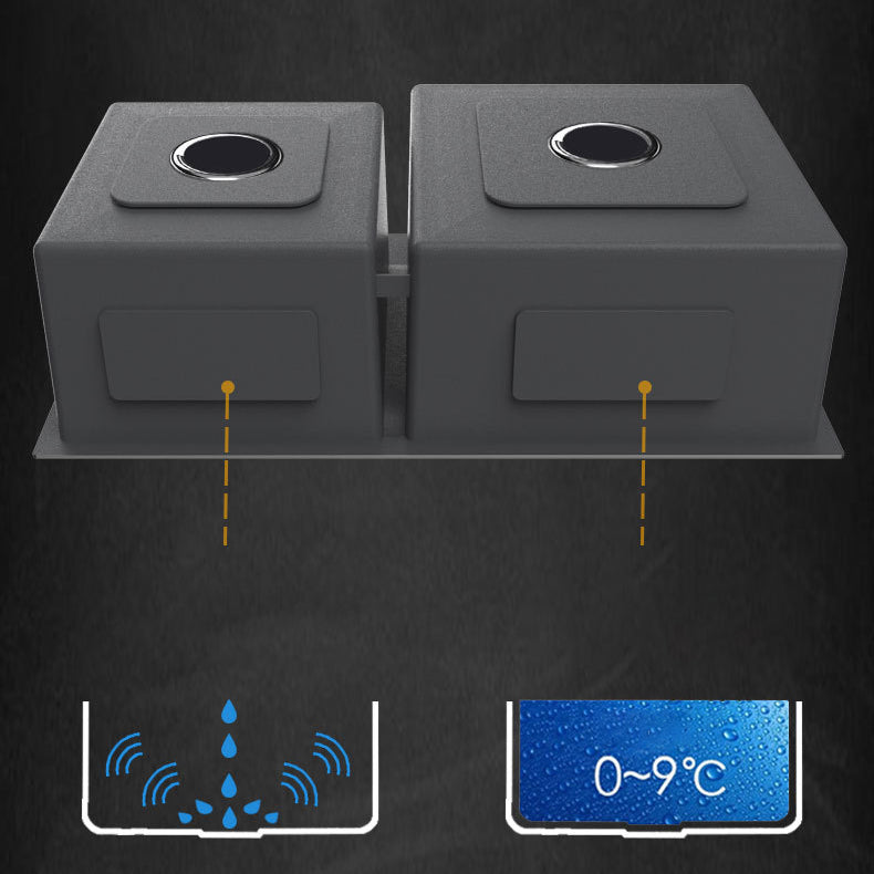 Stainless Steel 2 Holes Sink Contemporary Kitchen Sink with Basket Strainer Clearhalo 'Home Improvement' 'home_improvement' 'home_improvement_kitchen_sinks' 'Kitchen Remodel & Kitchen Fixtures' 'Kitchen Sinks & Faucet Components' 'Kitchen Sinks' 'kitchen_sinks' 6585374