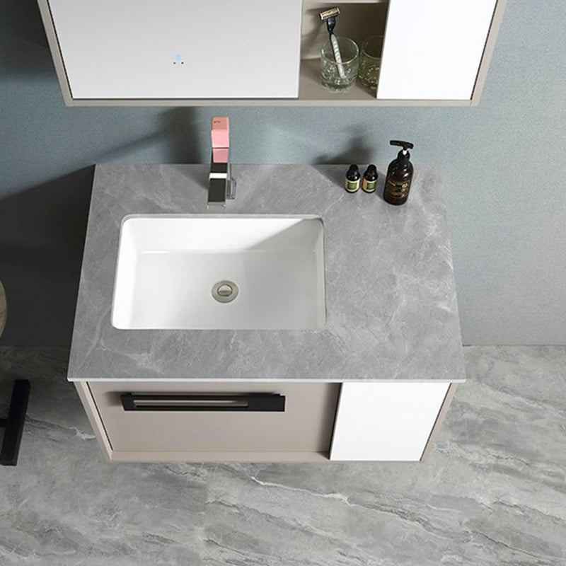 Gorgeous Vanity Sink Wooden Wall-Mounted Standard Vanity Cabinet with Mirror Cabinet Clearhalo 'Bathroom Remodel & Bathroom Fixtures' 'Bathroom Vanities' 'bathroom_vanities' 'Home Improvement' 'home_improvement' 'home_improvement_bathroom_vanities' 6585509