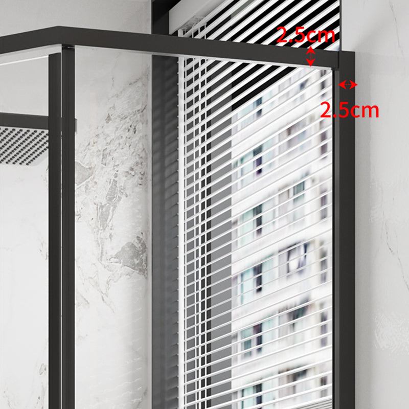 Shower Stall Black Semi-Frameless Black Corner Neo-Angle Shower Stall Clearhalo 'Bathroom Remodel & Bathroom Fixtures' 'Home Improvement' 'home_improvement' 'home_improvement_shower_stalls_enclosures' 'Shower Stalls & Enclosures' 'shower_stalls_enclosures' 'Showers & Bathtubs' 6585583