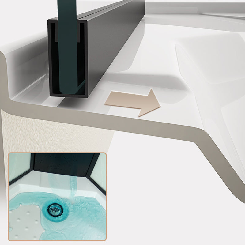 Shower Stall Black Framed Double Sliding Rectangle Shower Stall Clearhalo 'Bathroom Remodel & Bathroom Fixtures' 'Home Improvement' 'home_improvement' 'home_improvement_shower_stalls_enclosures' 'Shower Stalls & Enclosures' 'shower_stalls_enclosures' 'Showers & Bathtubs' 6585605