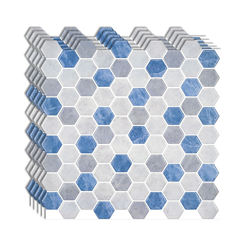 Modern Field Tile Waterproof Hexagon Pattern Peel and Stick Tile Over Tile Light Blue 180-Piece Set Clearhalo 'Flooring 'Home Improvement' 'home_improvement' 'home_improvement_peel_stick_blacksplash' 'Peel & Stick Backsplash Tile' 'peel_stick_blacksplash' 'Walls & Ceilings' Walls and Ceiling' 6585631