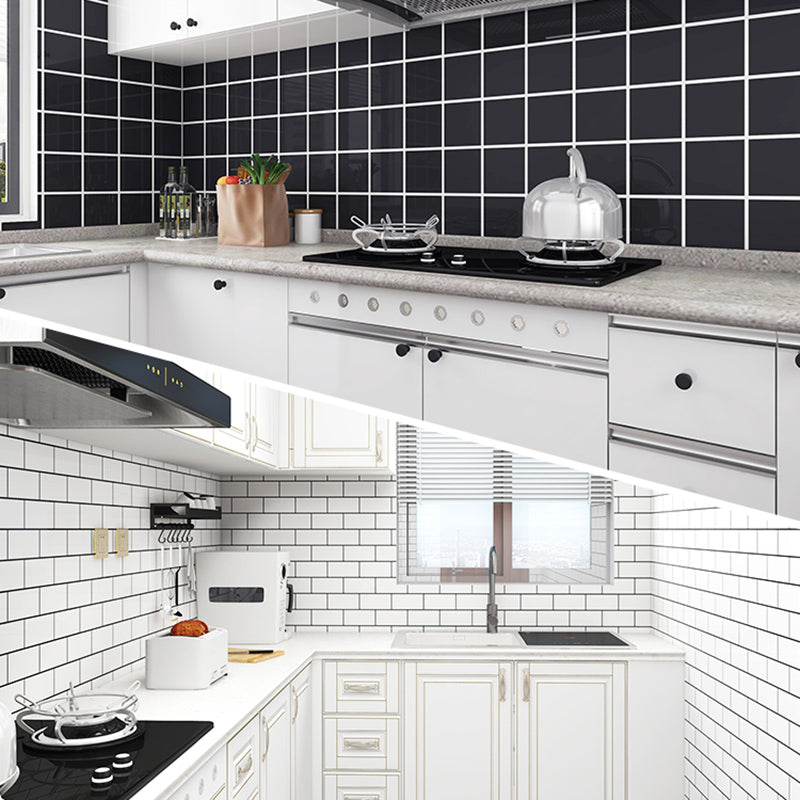 Single Tile Peel and Stick Backsplash Contemporary Kitchen Wallpaper Clearhalo 'Flooring 'Home Improvement' 'home_improvement' 'home_improvement_peel_stick_blacksplash' 'Peel & Stick Backsplash Tile' 'peel_stick_blacksplash' 'Walls & Ceilings' Walls and Ceiling' 6585688