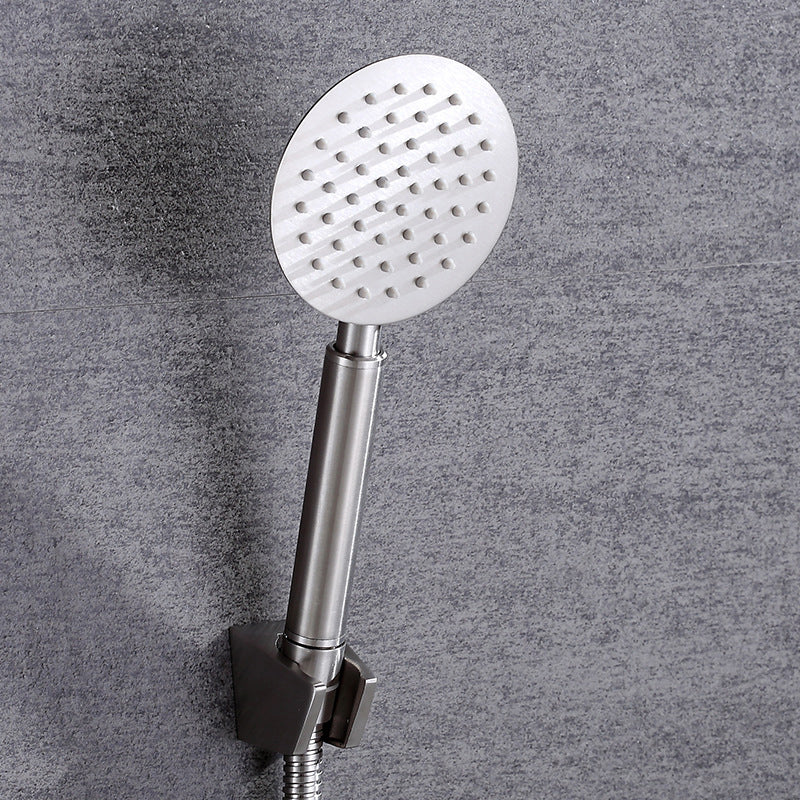 Contemporary Shower Combo Handheld Shower Head Stainless Steel Wall-Mount Shower Head Clearhalo 'Bathroom Remodel & Bathroom Fixtures' 'Home Improvement' 'home_improvement' 'home_improvement_shower_heads' 'Shower Heads' 'shower_heads' 'Showers & Bathtubs Plumbing' 'Showers & Bathtubs' 6585793