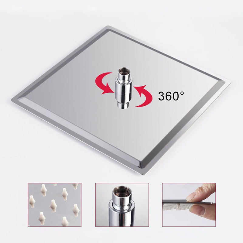 Contemporary Shower Combo Dual Shower Head Ceiling Mounted Square Shower Head Clearhalo 'Bathroom Remodel & Bathroom Fixtures' 'Home Improvement' 'home_improvement' 'home_improvement_shower_heads' 'Shower Heads' 'shower_heads' 'Showers & Bathtubs Plumbing' 'Showers & Bathtubs' 6585822