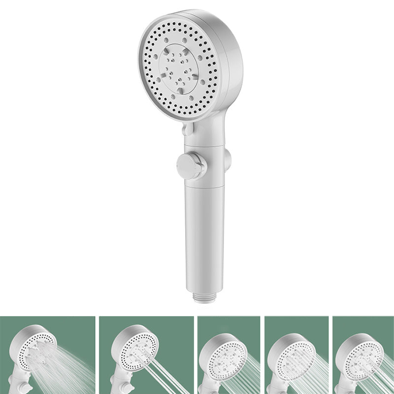 Bathroom Shower Head 5-Jet Round Hand Shower Holder Wall-Mount Shower Head White Hand Shower Hose not included Clearhalo 'Bathroom Remodel & Bathroom Fixtures' 'Home Improvement' 'home_improvement' 'home_improvement_shower_heads' 'Shower Heads' 'shower_heads' 'Showers & Bathtubs Plumbing' 'Showers & Bathtubs' 6585825
