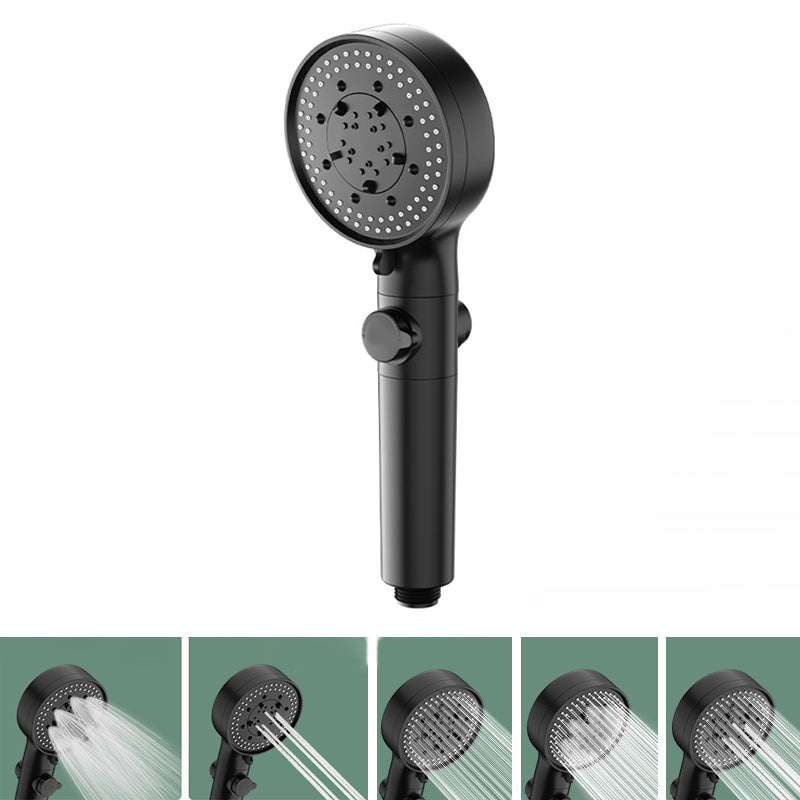 Bathroom Shower Head 5-Jet Round Hand Shower Holder Wall-Mount Shower Head Black Hand Shower Hose not included Clearhalo 'Bathroom Remodel & Bathroom Fixtures' 'Home Improvement' 'home_improvement' 'home_improvement_shower_heads' 'Shower Heads' 'shower_heads' 'Showers & Bathtubs Plumbing' 'Showers & Bathtubs' 6585827