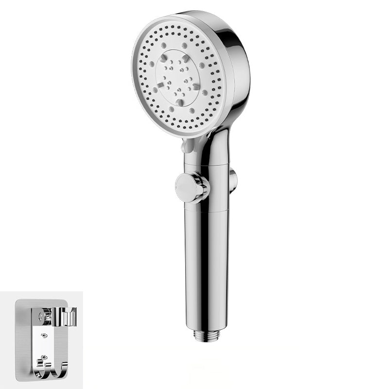 Bathroom Shower Head 5-Jet Round Hand Shower Holder Wall-Mount Shower Head Chrome Shower Head with Wall Pedestal Hose not included Clearhalo 'Bathroom Remodel & Bathroom Fixtures' 'Home Improvement' 'home_improvement' 'home_improvement_shower_heads' 'Shower Heads' 'shower_heads' 'Showers & Bathtubs Plumbing' 'Showers & Bathtubs' 6585834