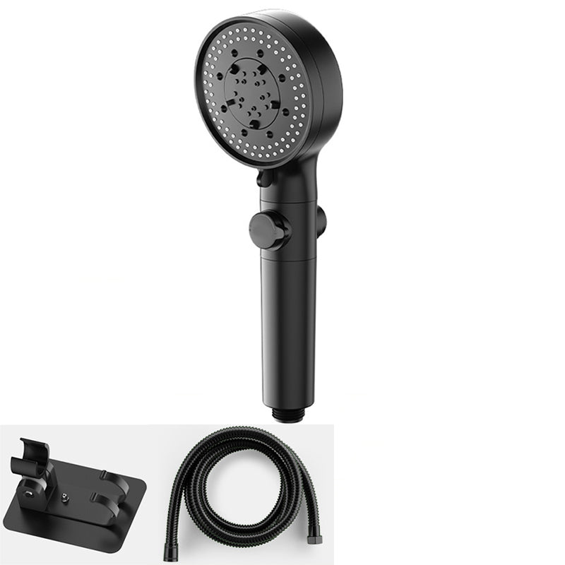Bathroom Shower Head 5-Jet Round Hand Shower Holder Wall-Mount Shower Head Black Shower Heads & Hose & Wall pedestal Clearhalo 'Bathroom Remodel & Bathroom Fixtures' 'Home Improvement' 'home_improvement' 'home_improvement_shower_heads' 'Shower Heads' 'shower_heads' 'Showers & Bathtubs Plumbing' 'Showers & Bathtubs' 6585837