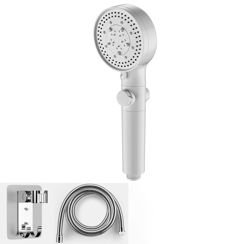 Bathroom Shower Head 5-Jet Round Hand Shower Holder Wall-Mount Shower Head White Shower Heads & Hose & Wall pedestal Clearhalo 'Bathroom Remodel & Bathroom Fixtures' 'Home Improvement' 'home_improvement' 'home_improvement_shower_heads' 'Shower Heads' 'shower_heads' 'Showers & Bathtubs Plumbing' 'Showers & Bathtubs' 6585840