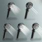 Bathroom Shower Head 5-Jet Round Hand Shower Holder Wall-Mount Shower Head Clearhalo 'Bathroom Remodel & Bathroom Fixtures' 'Home Improvement' 'home_improvement' 'home_improvement_shower_heads' 'Shower Heads' 'shower_heads' 'Showers & Bathtubs Plumbing' 'Showers & Bathtubs' 6585841