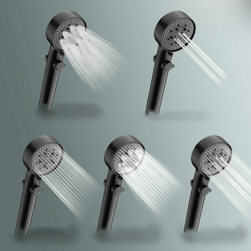 Bathroom Shower Head 5-Jet Round Hand Shower Holder Wall-Mount Shower Head Clearhalo 'Bathroom Remodel & Bathroom Fixtures' 'Home Improvement' 'home_improvement' 'home_improvement_shower_heads' 'Shower Heads' 'shower_heads' 'Showers & Bathtubs Plumbing' 'Showers & Bathtubs' 6585841