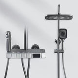 Bathroom Shower System Square Handheld Shower Head Wall Mounted Shower Trim Clearhalo 'Bathroom Remodel & Bathroom Fixtures' 'Home Improvement' 'home_improvement' 'home_improvement_shower_faucets' 'Shower Faucets & Systems' 'shower_faucets' 'Showers & Bathtubs Plumbing' 'Showers & Bathtubs' 6585926