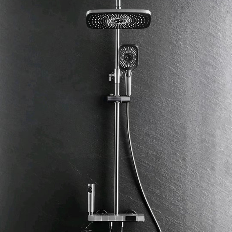 Bathroom Shower System Square Handheld Shower Head Wall Mounted Shower Trim Clearhalo 'Bathroom Remodel & Bathroom Fixtures' 'Home Improvement' 'home_improvement' 'home_improvement_shower_faucets' 'Shower Faucets & Systems' 'shower_faucets' 'Showers & Bathtubs Plumbing' 'Showers & Bathtubs' 6585932