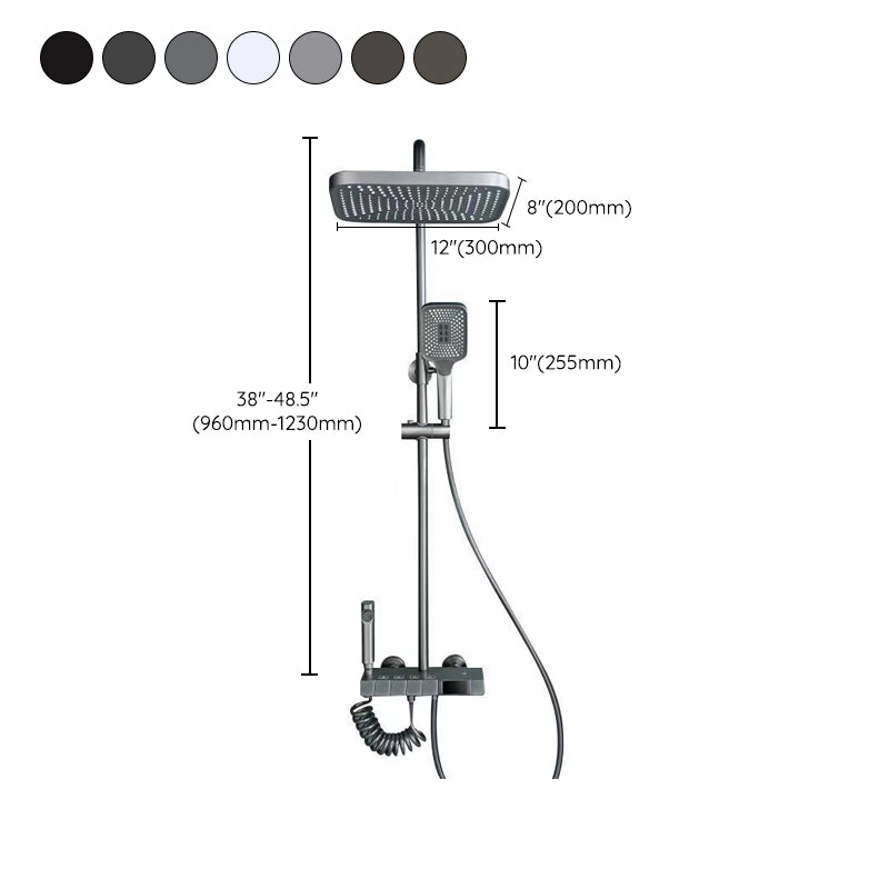 Bathroom Shower System Square Handheld Shower Head Wall Mounted Shower Trim Clearhalo 'Bathroom Remodel & Bathroom Fixtures' 'Home Improvement' 'home_improvement' 'home_improvement_shower_faucets' 'Shower Faucets & Systems' 'shower_faucets' 'Showers & Bathtubs Plumbing' 'Showers & Bathtubs' 6585949