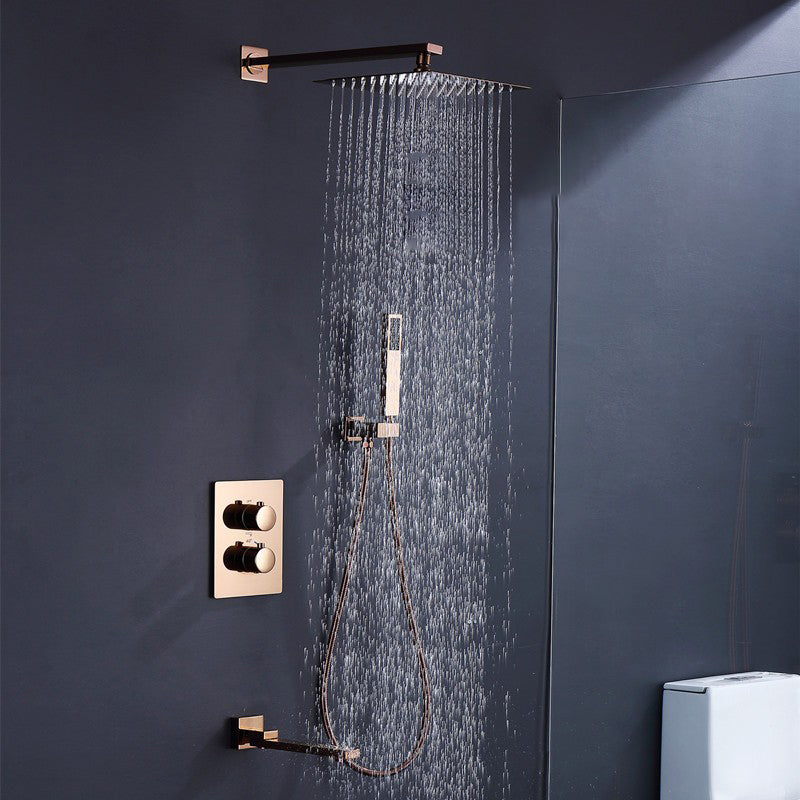 Modern Shower Combo Brass Adjustable Shower Head Temperature Control Shower Set In-wall Top Spray 3 Clearhalo 'Bathroom Remodel & Bathroom Fixtures' 'Home Improvement' 'home_improvement' 'home_improvement_shower_faucets' 'Shower Faucets & Systems' 'shower_faucets' 'Showers & Bathtubs Plumbing' 'Showers & Bathtubs' 6585977