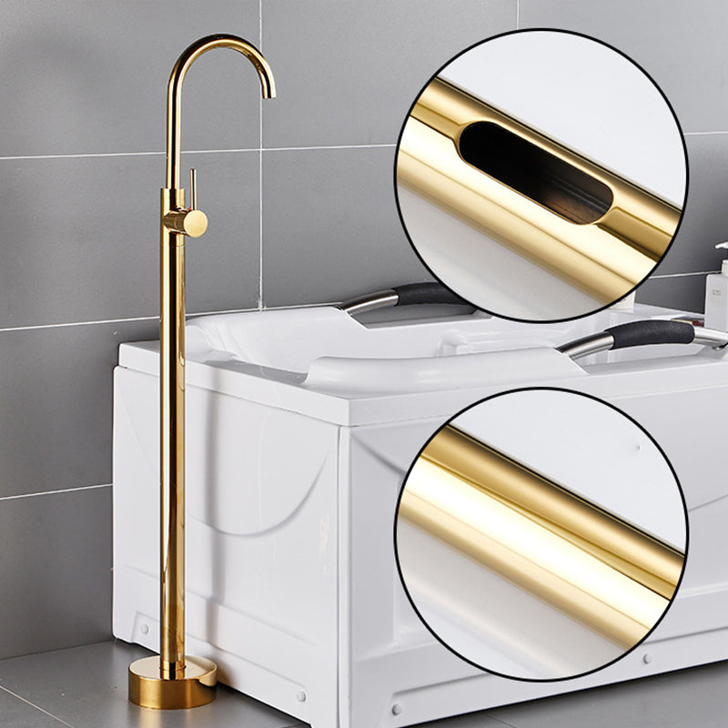 Modern Freestanding Bathtub Faucet One Handle Freestanding Tub Filler Trim Clearhalo 'Bathroom Remodel & Bathroom Fixtures' 'Bathtub Faucets' 'bathtub_faucets' 'Home Improvement' 'home_improvement' 'home_improvement_bathtub_faucets' 6586066