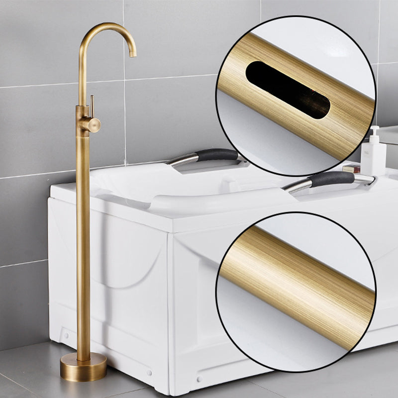 Modern Freestanding Bathtub Faucet One Handle Freestanding Tub Filler Trim Clearhalo 'Bathroom Remodel & Bathroom Fixtures' 'Bathtub Faucets' 'bathtub_faucets' 'Home Improvement' 'home_improvement' 'home_improvement_bathtub_faucets' 6586069