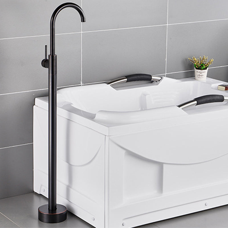 Modern Freestanding Bathtub Faucet One Handle Freestanding Tub Filler Trim Black Clearhalo 'Bathroom Remodel & Bathroom Fixtures' 'Bathtub Faucets' 'bathtub_faucets' 'Home Improvement' 'home_improvement' 'home_improvement_bathtub_faucets' 6586077