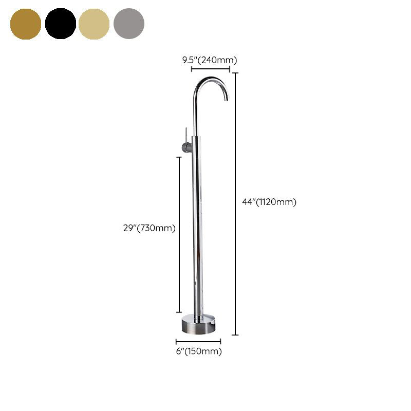 Modern Freestanding Bathtub Faucet One Handle Freestanding Tub Filler Trim Clearhalo 'Bathroom Remodel & Bathroom Fixtures' 'Bathtub Faucets' 'bathtub_faucets' 'Home Improvement' 'home_improvement' 'home_improvement_bathtub_faucets' 6586079