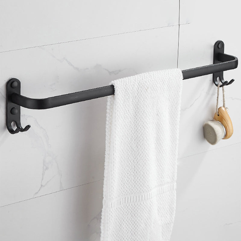 Modern Black Aluminum Bath Hardware Set Towel Bar Bathroom Hardware Clearhalo 'Bathroom Hardware Sets' 'Bathroom Hardware' 'Bathroom Remodel & Bathroom Fixtures' 'bathroom_hardware_sets' 'Home Improvement' 'home_improvement' 'home_improvement_bathroom_hardware_sets' 6587834
