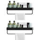 Contemporary Bathroom Accessories Hardware Set Aluminum Bath Shelf Black 2 Piece Set Clearhalo 'Bathroom Hardware Sets' 'Bathroom Hardware' 'Bathroom Remodel & Bathroom Fixtures' 'bathroom_hardware_sets' 'Home Improvement' 'home_improvement' 'home_improvement_bathroom_hardware_sets' 6587932