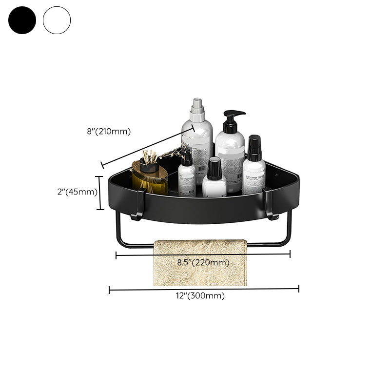 Modern Black and White Metal Bath Hardware Set Bath Shelf Bathroom Hardware Set Clearhalo 'Bathroom Hardware Sets' 'Bathroom Hardware' 'Bathroom Remodel & Bathroom Fixtures' 'bathroom_hardware_sets' 'Home Improvement' 'home_improvement' 'home_improvement_bathroom_hardware_sets' 6588029