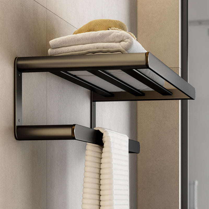 Modern Bath Hardware Set Black Towel Bar Bath Shelf Bathroom Hardware Set Clearhalo 'Bathroom Hardware Sets' 'Bathroom Hardware' 'Bathroom Remodel & Bathroom Fixtures' 'bathroom_hardware_sets' 'Home Improvement' 'home_improvement' 'home_improvement_bathroom_hardware_sets' 6588069