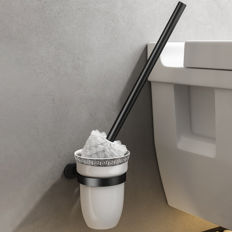 Modern Bath Hardware Set Black Towel Bar Bath Shelf Bathroom Hardware Set Toilet Brush Clearhalo 'Bathroom Hardware Sets' 'Bathroom Hardware' 'Bathroom Remodel & Bathroom Fixtures' 'bathroom_hardware_sets' 'Home Improvement' 'home_improvement' 'home_improvement_bathroom_hardware_sets' 6588070