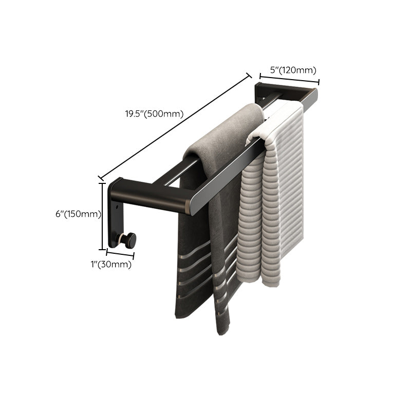 Modern Bath Hardware Set Black Towel Bar Bath Shelf Bathroom Hardware Set Clearhalo 'Bathroom Hardware Sets' 'Bathroom Hardware' 'Bathroom Remodel & Bathroom Fixtures' 'bathroom_hardware_sets' 'Home Improvement' 'home_improvement' 'home_improvement_bathroom_hardware_sets' 6588097