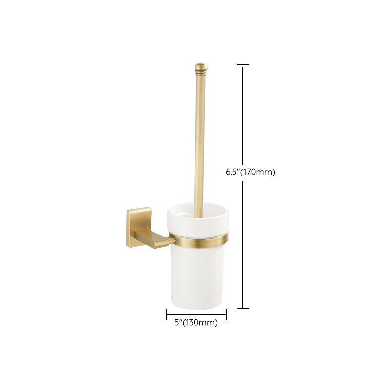 Golden Modern 5-Piece Bathroom Accessory Set Brushed Brass Towel Bar/Paper Holder Clearhalo 'Bathroom Hardware Sets' 'Bathroom Hardware' 'Bathroom Remodel & Bathroom Fixtures' 'bathroom_hardware_sets' 'Home Improvement' 'home_improvement' 'home_improvement_bathroom_hardware_sets' 6588138