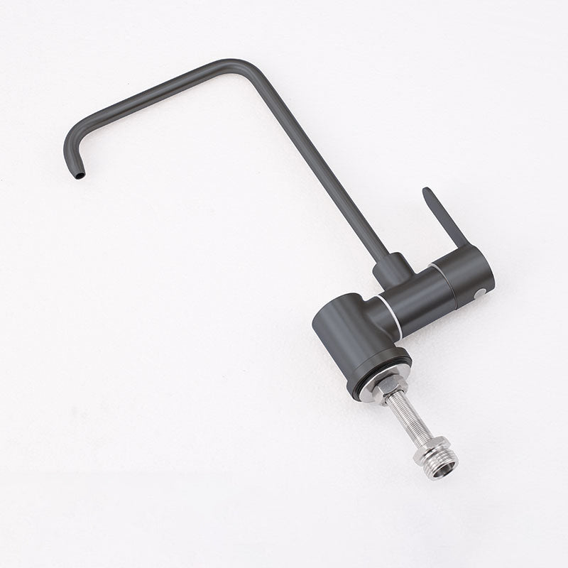 Modern Kitchen Faucet 1-Handle Bar Faucet without Soap Dispenser Grey 7 Shape Left Clearhalo 'Home Improvement' 'home_improvement' 'home_improvement_kitchen_faucets' 'Kitchen Faucets' 'Kitchen Remodel & Kitchen Fixtures' 'Kitchen Sinks & Faucet Components' 'kitchen_faucets' 6588267