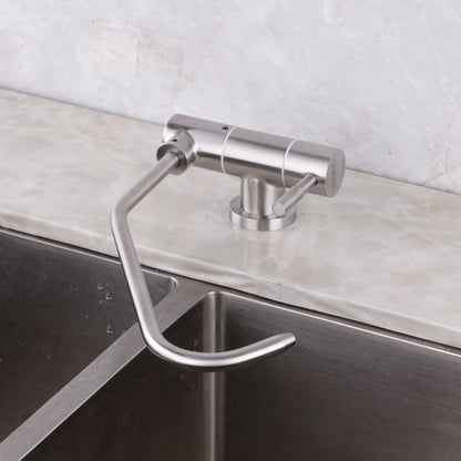 Modern Kitchen Faucet 1-Handle Bar Faucet without Soap Dispenser Silver Elbow Outlet Right Clearhalo 'Home Improvement' 'home_improvement' 'home_improvement_kitchen_faucets' 'Kitchen Faucets' 'Kitchen Remodel & Kitchen Fixtures' 'Kitchen Sinks & Faucet Components' 'kitchen_faucets' 6588269