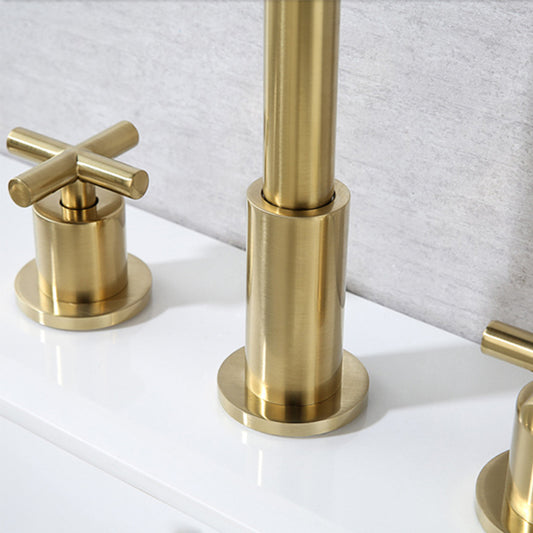 High-Arc Basin Faucet Cross Handle Vanity Faucet for Bathroom Clearhalo 'Bathroom Remodel & Bathroom Fixtures' 'Bathroom Sink Faucets' 'Bathroom Sinks & Faucet Components' 'bathroom_sink_faucets' 'Home Improvement' 'home_improvement' 'home_improvement_bathroom_sink_faucets' 6594952