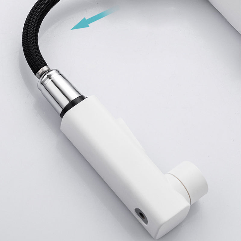 Lever Handle Faucet Pull-out Vessel Sink Faucet with Swivel Spout Clearhalo 'Bathroom Remodel & Bathroom Fixtures' 'Bathroom Sink Faucets' 'Bathroom Sinks & Faucet Components' 'bathroom_sink_faucets' 'Home Improvement' 'home_improvement' 'home_improvement_bathroom_sink_faucets' 6594975