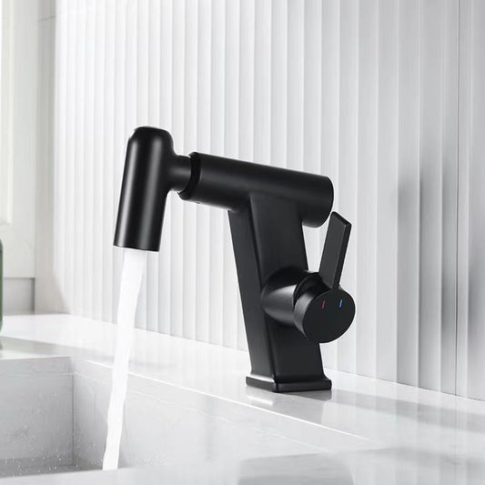 Contemporary Vessel Faucet Swivel Spout Faucet with One Lever Handle Clearhalo 'Bathroom Remodel & Bathroom Fixtures' 'Bathroom Sink Faucets' 'Bathroom Sinks & Faucet Components' 'bathroom_sink_faucets' 'Home Improvement' 'home_improvement' 'home_improvement_bathroom_sink_faucets' 6595012