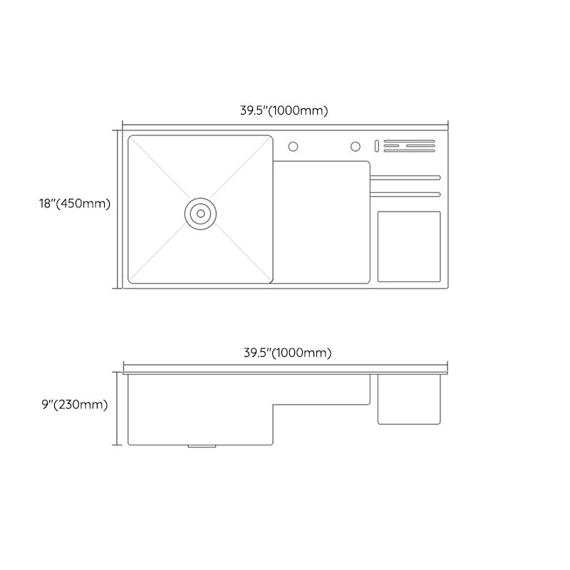 Black Stainless Steel Kitchen Sink 2 Holes Sink with Basket Strainer Clearhalo 'Home Improvement' 'home_improvement' 'home_improvement_kitchen_sinks' 'Kitchen Remodel & Kitchen Fixtures' 'Kitchen Sinks & Faucet Components' 'Kitchen Sinks' 'kitchen_sinks' 6595159