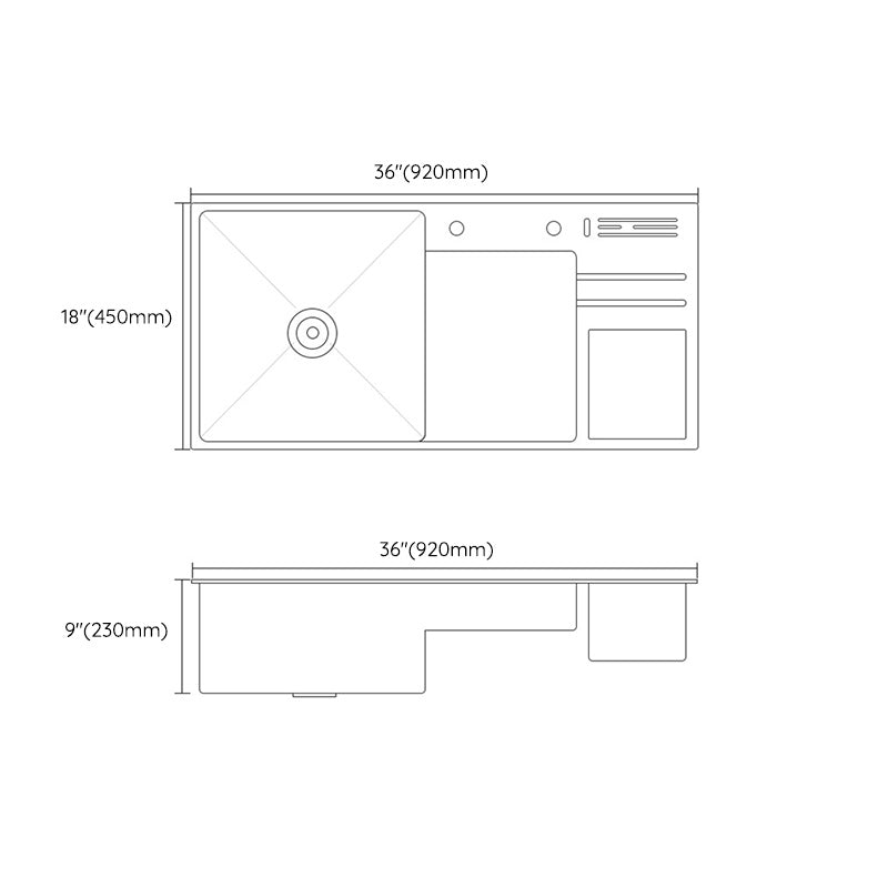 Black Stainless Steel Kitchen Sink 2 Holes Sink with Basket Strainer Clearhalo 'Home Improvement' 'home_improvement' 'home_improvement_kitchen_sinks' 'Kitchen Remodel & Kitchen Fixtures' 'Kitchen Sinks & Faucet Components' 'Kitchen Sinks' 'kitchen_sinks' 6595160