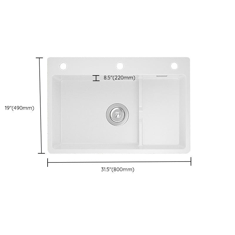 Modern Style Kitchen Sink Granite Kitchen Sink with Drain Assembly Clearhalo 'Home Improvement' 'home_improvement' 'home_improvement_kitchen_sinks' 'Kitchen Remodel & Kitchen Fixtures' 'Kitchen Sinks & Faucet Components' 'Kitchen Sinks' 'kitchen_sinks' 6595177