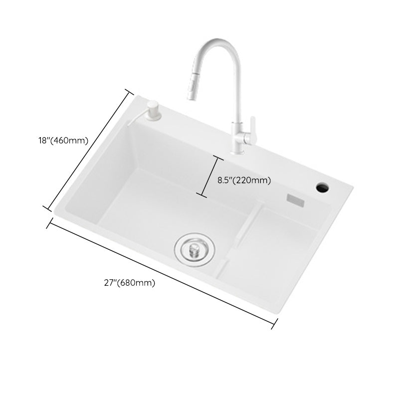 Modern Style Kitchen Sink Granite Kitchen Sink with Drain Assembly Clearhalo 'Home Improvement' 'home_improvement' 'home_improvement_kitchen_sinks' 'Kitchen Remodel & Kitchen Fixtures' 'Kitchen Sinks & Faucet Components' 'Kitchen Sinks' 'kitchen_sinks' 6595178