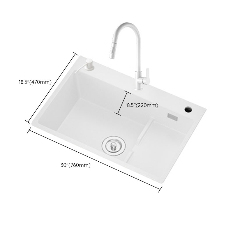 Modern Style Kitchen Sink Granite Kitchen Sink with Drain Assembly Clearhalo 'Home Improvement' 'home_improvement' 'home_improvement_kitchen_sinks' 'Kitchen Remodel & Kitchen Fixtures' 'Kitchen Sinks & Faucet Components' 'Kitchen Sinks' 'kitchen_sinks' 6595181