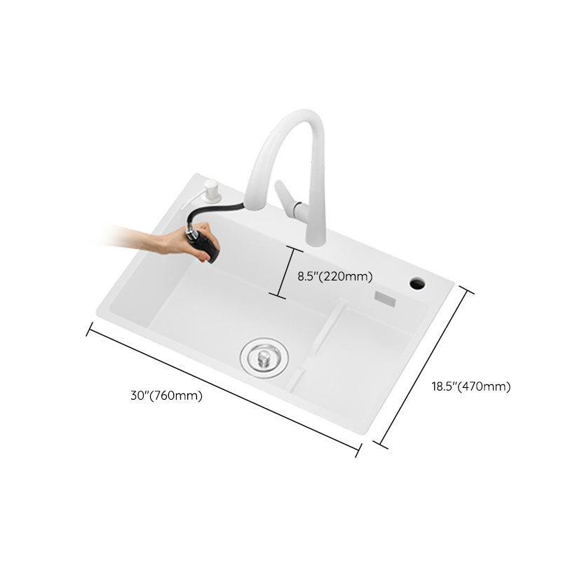 Modern Style Kitchen Sink Granite Kitchen Sink with Drain Assembly Clearhalo 'Home Improvement' 'home_improvement' 'home_improvement_kitchen_sinks' 'Kitchen Remodel & Kitchen Fixtures' 'Kitchen Sinks & Faucet Components' 'Kitchen Sinks' 'kitchen_sinks' 6595183