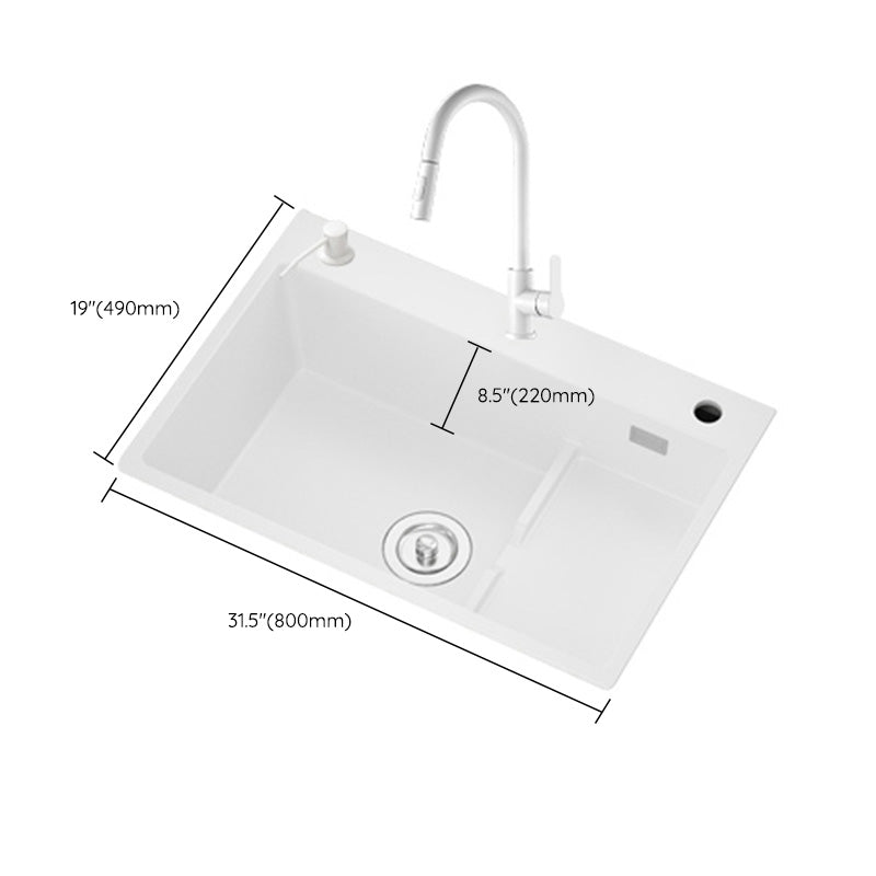 Modern Style Kitchen Sink Granite Kitchen Sink with Drain Assembly Clearhalo 'Home Improvement' 'home_improvement' 'home_improvement_kitchen_sinks' 'Kitchen Remodel & Kitchen Fixtures' 'Kitchen Sinks & Faucet Components' 'Kitchen Sinks' 'kitchen_sinks' 6595184