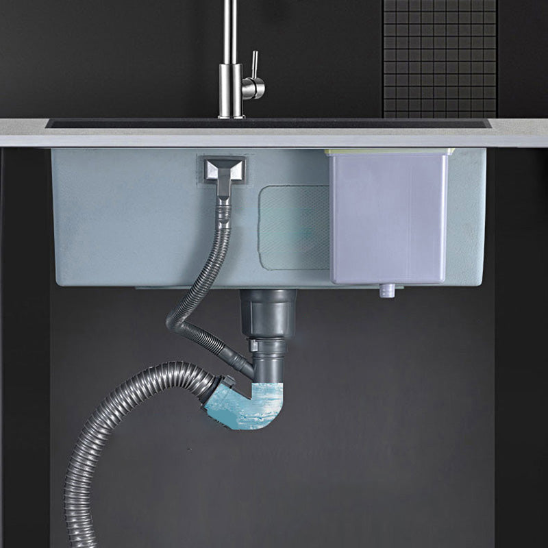 Contemporary Stainless Steel Kitchen Sink with Faucet Single Bowl Sink Clearhalo 'Home Improvement' 'home_improvement' 'home_improvement_kitchen_sinks' 'Kitchen Remodel & Kitchen Fixtures' 'Kitchen Sinks & Faucet Components' 'Kitchen Sinks' 'kitchen_sinks' 6595197