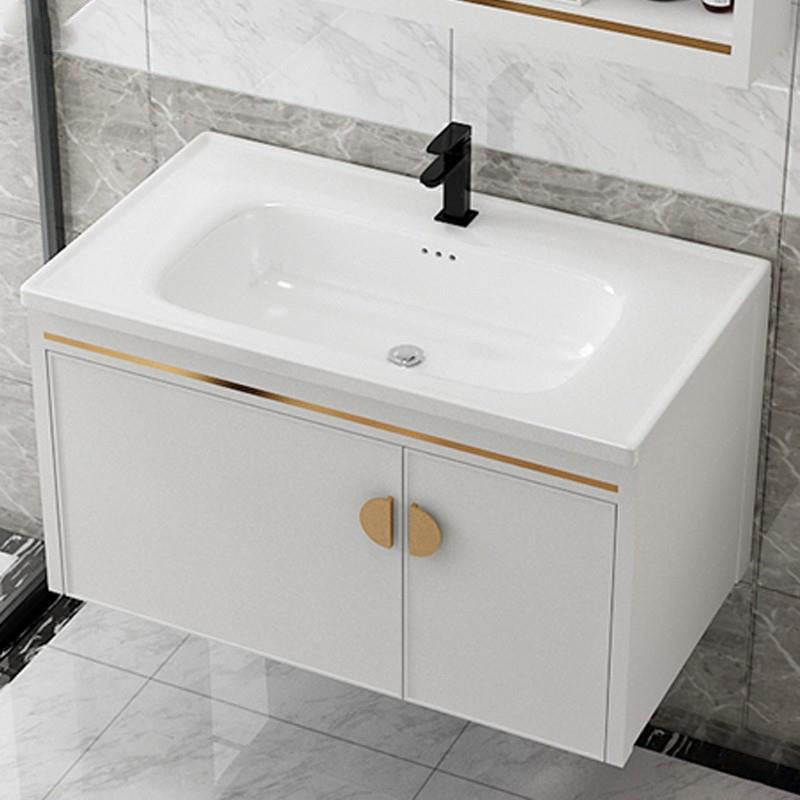 Gorgeous Sink Cabinet Free-standing Standard Space Saver Vanity with Mirror Clearhalo 'Bathroom Remodel & Bathroom Fixtures' 'Bathroom Vanities' 'bathroom_vanities' 'Home Improvement' 'home_improvement' 'home_improvement_bathroom_vanities' 6595209