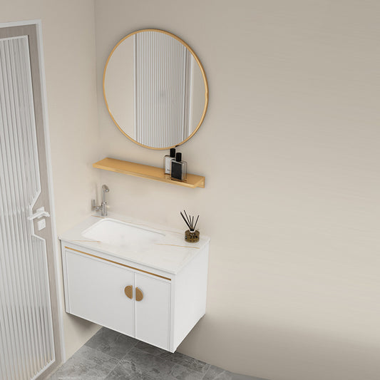 Gorgeous Sink Cabinet Free-standing Standard Space Saver Vanity with Mirror Clearhalo 'Bathroom Remodel & Bathroom Fixtures' 'Bathroom Vanities' 'bathroom_vanities' 'Home Improvement' 'home_improvement' 'home_improvement_bathroom_vanities' 6595215