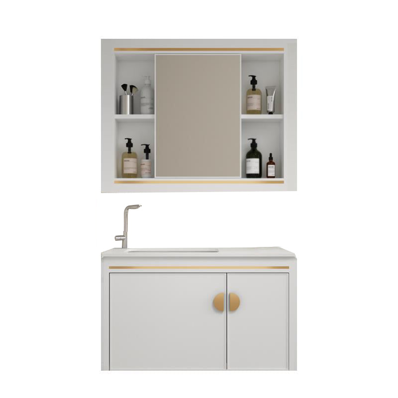 Gorgeous Sink Cabinet Free-standing Standard Space Saver Vanity with Mirror Clearhalo 'Bathroom Remodel & Bathroom Fixtures' 'Bathroom Vanities' 'bathroom_vanities' 'Home Improvement' 'home_improvement' 'home_improvement_bathroom_vanities' 6595218