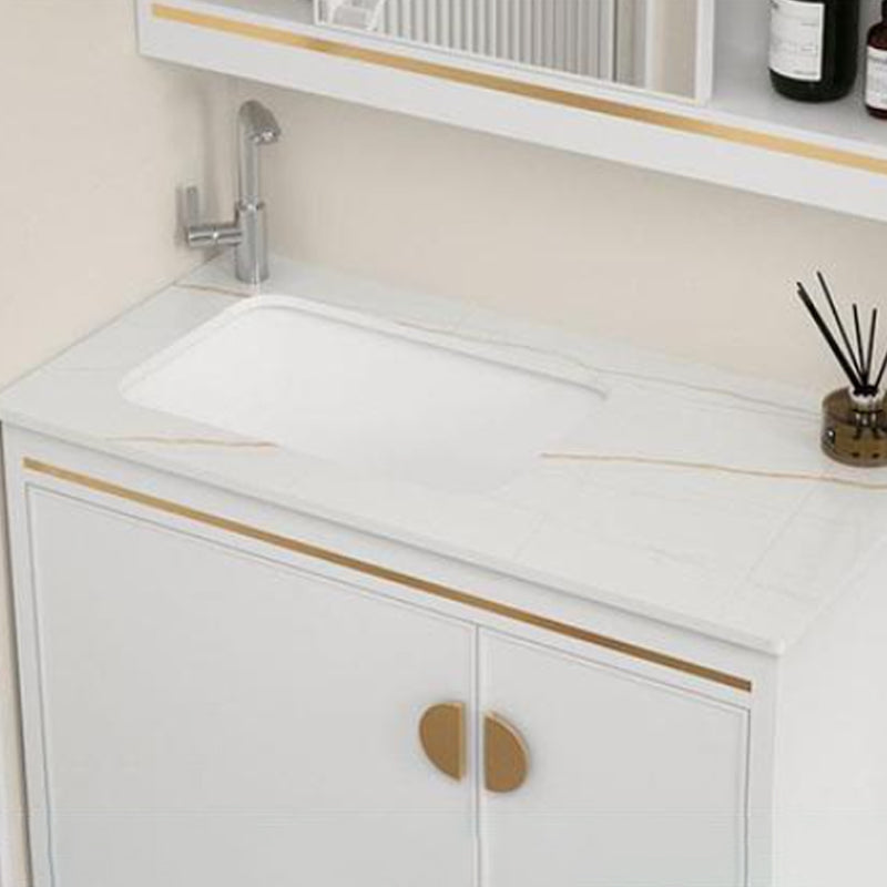 Gorgeous Sink Cabinet Free-standing Standard Space Saver Vanity with Mirror Clearhalo 'Bathroom Remodel & Bathroom Fixtures' 'Bathroom Vanities' 'bathroom_vanities' 'Home Improvement' 'home_improvement' 'home_improvement_bathroom_vanities' 6595224